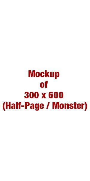 300x600 half-page monster banner ad size mockup for premium expat advertising slots